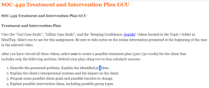 SOC-449 Treatment and Intervention Plan GCU