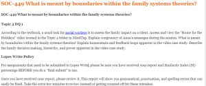SOC-449 What is meant by boundaries within the family systems theories