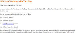 SOC 449 Working with Yan Ping