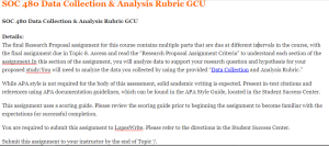 SOC 480 Data Collection & Analysis Rubric GCU