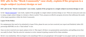 SOC 480 In the “Mock Community” case study, explain if the program is a single-subject (system) design or not