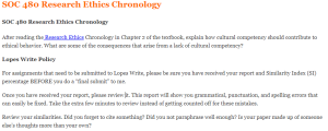 SOC 480 Research Ethics Chronology