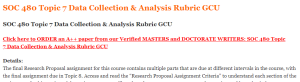 SOC 480 Topic 7 Data Collection & Analysis Rubric GCU