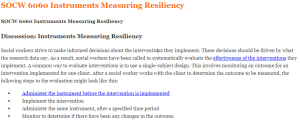 SOCW 6060 Instruments Measuring Resiliency