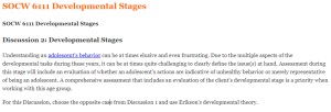 SOCW 6111 Developmental Stages