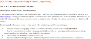 SOCW 6121 Introductory Video (Ungraded)