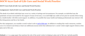 SOCW 6210 End-of-Life Care and Social Work Practice