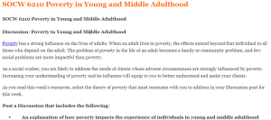 SOCW 6210 Poverty in Young and Middle Adulthood