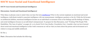 SOCW 6210 Social and Emotional Intelligence
