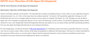 SOCW 6210 Theories of Life-Span Development