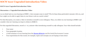 SOCW 6210 Ungraded Introduction Video