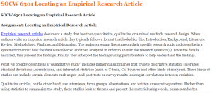 SOCW 6301 Locating an Empirical Research Article