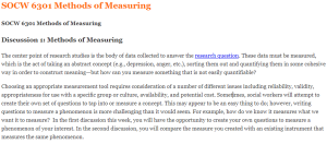 SOCW 6301 Methods of Measuring