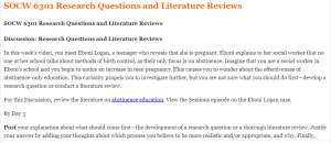 SOCW 6301 Research Questions and Literature Reviews