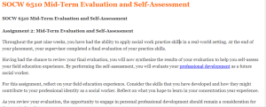 SOCW 6510 Mid-Term Evaluation and Self-Assessment