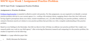 SOCW 6510 Week 7 Assignment Practice Problem