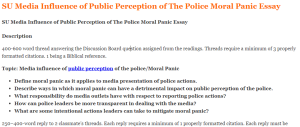 SU Media Influence of Public Perception of The Police Moral Panic Essay