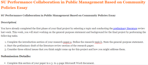 SU Performance Collaboration in Public Management Based on Community Policies Essay