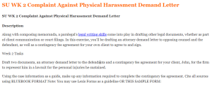 SU WK 2 Complaint Against Physical Harassment Demand Letter