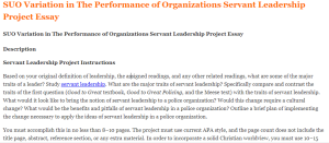 SUO Variation in The Performance of Organizations Servant Leadership Project Essay