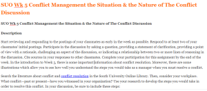 SUO Wk 5 Conflict Management the Situation & the Nature of The Conflict Discussion