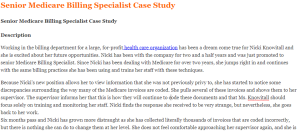 Senior Medicare Billing Specialist Case Study