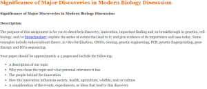 Significance of Major Discoveries in Modern Biology Discussion