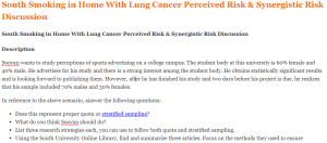 South Smoking in Home With Lung Cancer Perceived Risk & Synergistic Risk Discussion