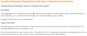 Teaching Hispanic Population with Type 2 Diabetes Presentation