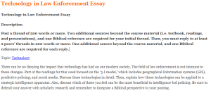 Technology in Law Enforcement Essay