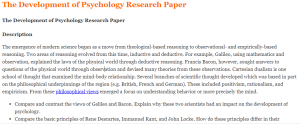 The Development of Psychology Research Paper