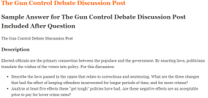 The Gun Control Debate Discussion Post