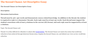 The Second Chance Act Descriptive Essay