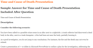 Time and Cause of Death Presentation