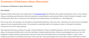 Treatment of Substance Abuse Discussion