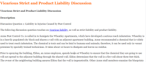 Vicarious Strict and Product Liability Discussion