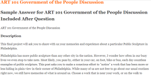 ART 101 Government of the People Discussion