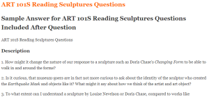 ART 101S Reading Sculptures Questions