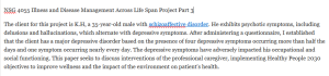 NSG 4055 Illness and Disease Management Across Life Span Project Part 3