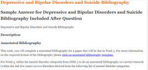 Depressive and Bipolar Disorders and Suicide Bibliography