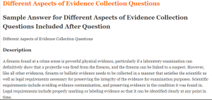 Different Aspects of Evidence Collection Questions