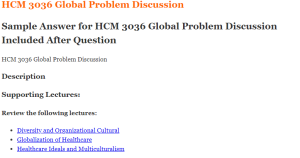 HCM 3036 Global Problem Discussion