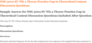 NSG 5002 SU Wk 2 Theory Practice Gap in Theoretical Content Discussion Questions