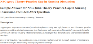 NSG 5002 Theory-Practice Gap in Nursing Discussion