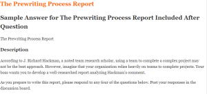 The Prewriting Process Report