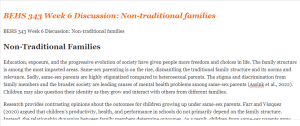 BEHS 343 Week 6 Discussion Non-traditional families