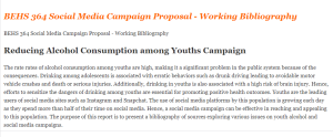 BEHS 364 Social Media Campaign Proposal - Working Bibliography