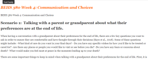 BEHS 380 Week 4 Communication and Choices