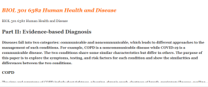 BIOL 301 6382 Human Health and Disease