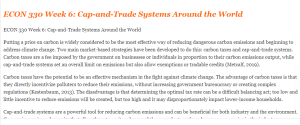 ECON 330 Week 6 Cap-and-Trade Systems Around the World